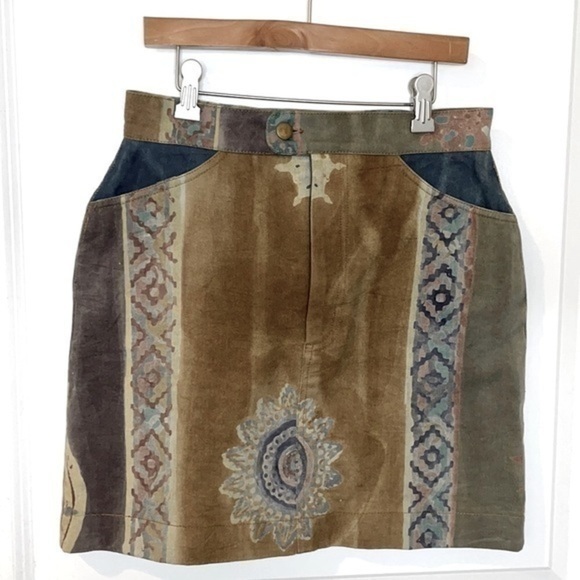 CHANTIK | Women’s Multi Color Hippie Boho Half Zip Skirt Size Sm - Picture 1 of 6